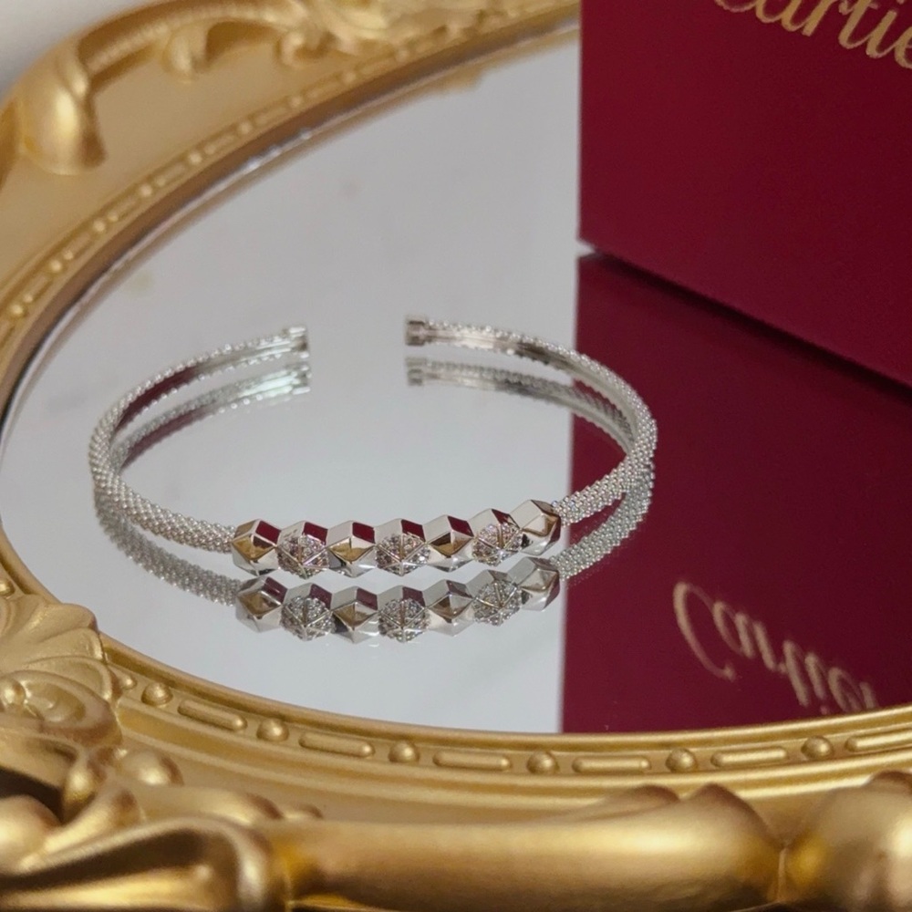 Cartier Diamond-Studded Open Bracelet